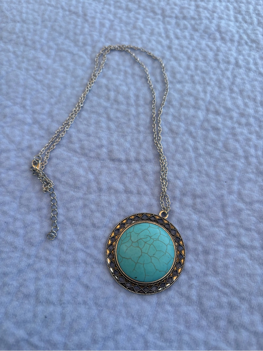 Turquoise Stone Pendant Necklace - Women Jewelry